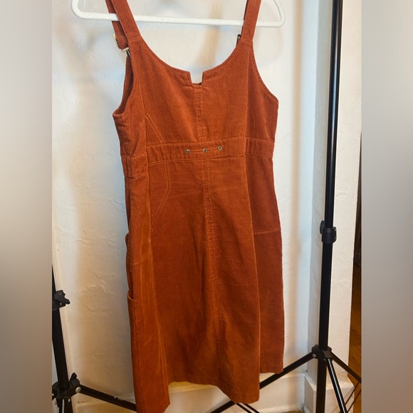 Burnt Orange Corduroy Overall Dress from ModCloth - Picture 3 of 9